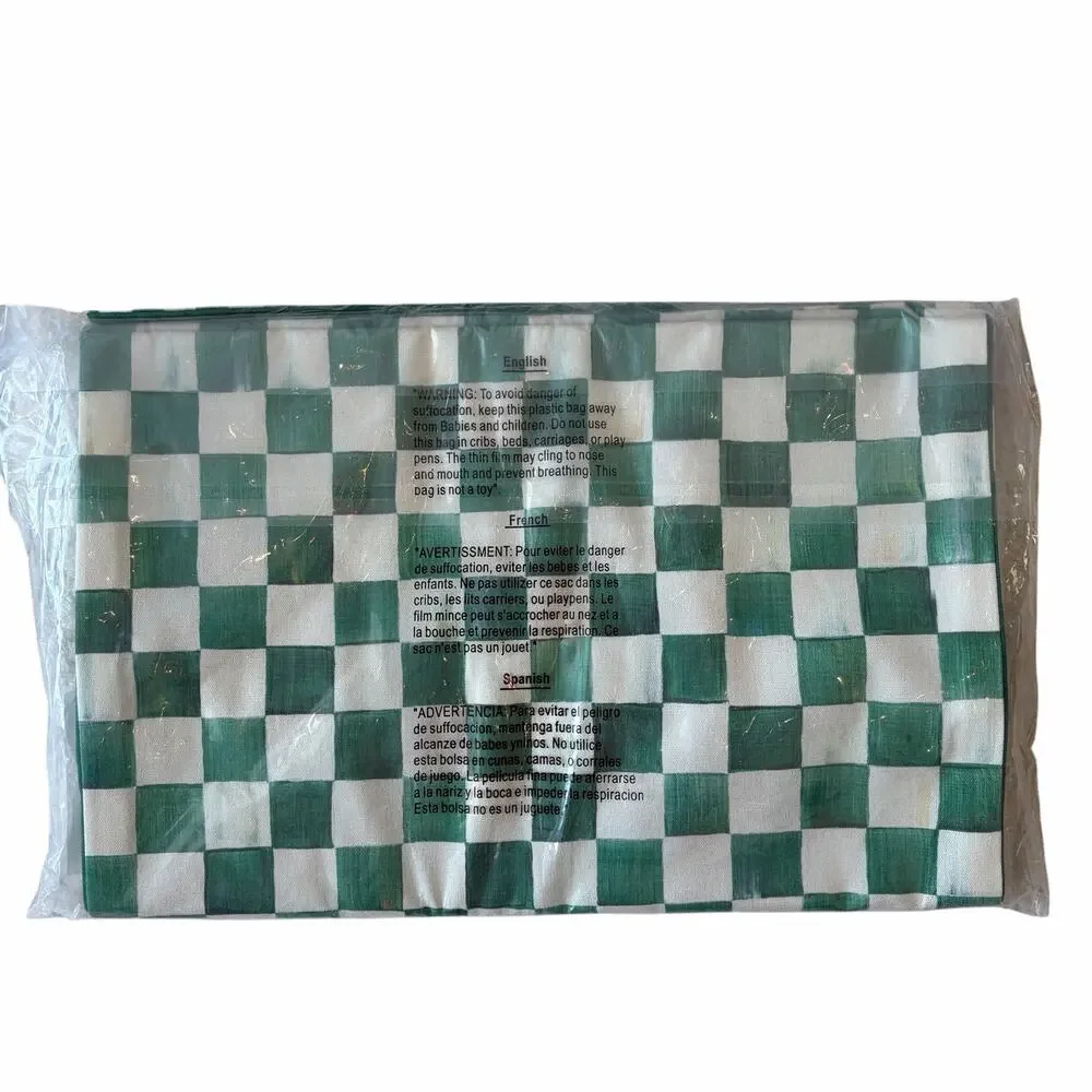 NEW MacKenzie-Childs Emerald Check Table Runner 14x72